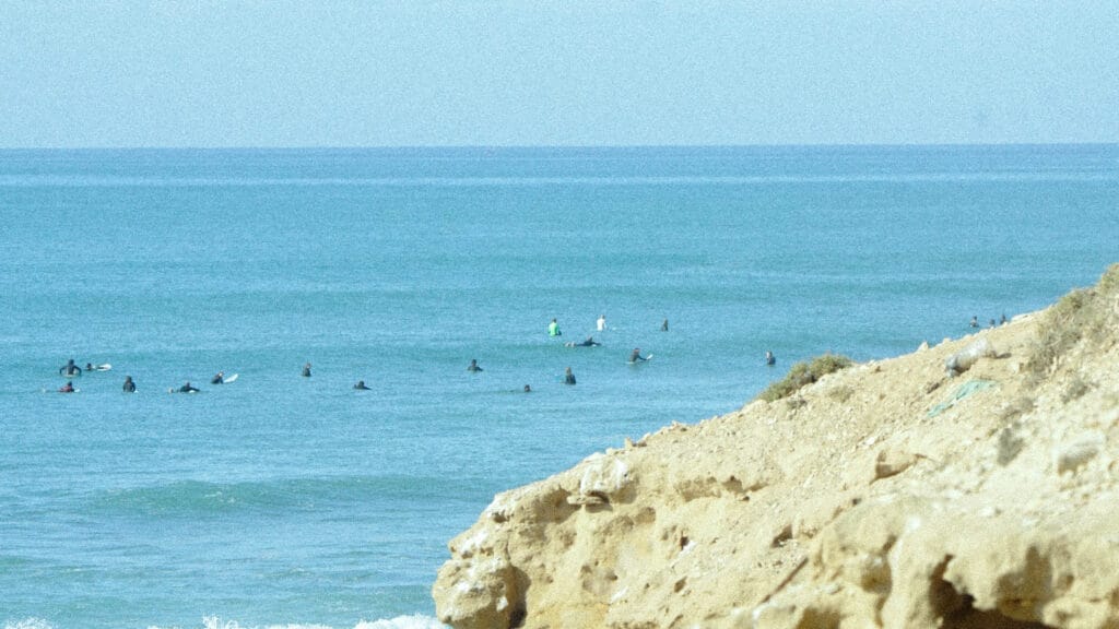 Tamraght surf season waves on the Atlantic coast of Morocco